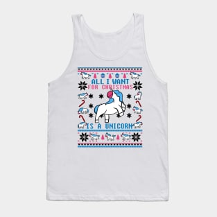 Funny Unicorn Lover Ugly Christmas Sweater Tank Top